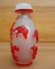 Antique Asian Chinese 19c Peking Glass Butterfly Snuff Bottle Snuff Bottles photo 3