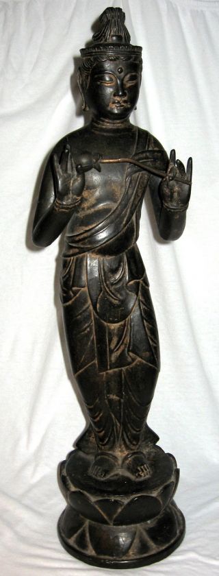 Antique Chinese Bronze Kwan - Yin Statue 25 