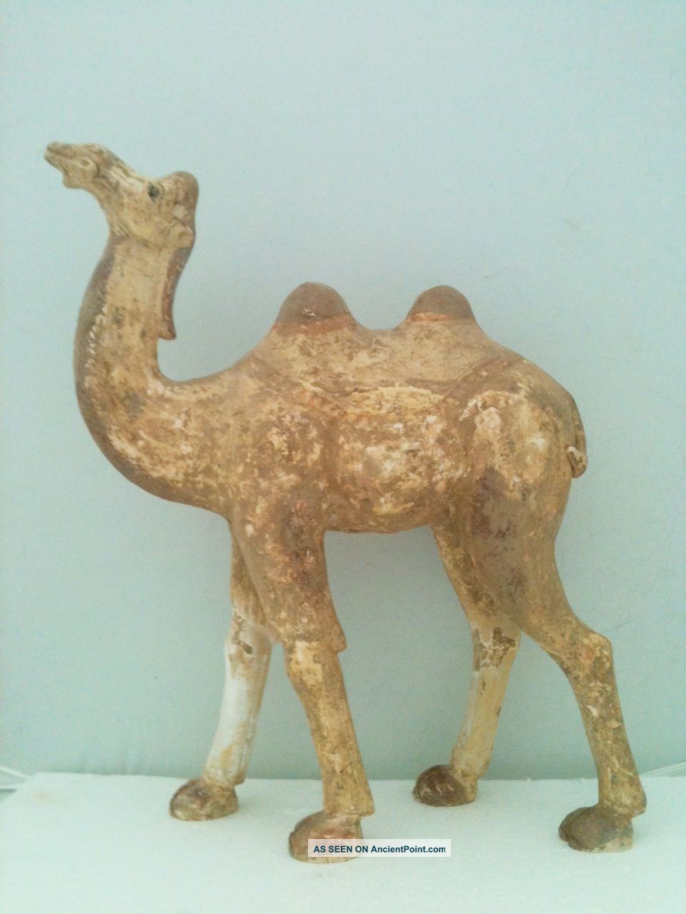 Rare Large Tang Dynasty Pottery Camel Men, Women & Children photo