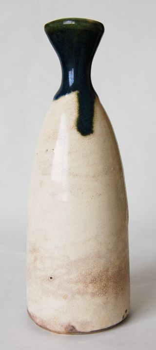 Japanese Porcelain Sake Bottle Oribe Meiji Period photo
