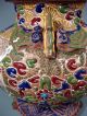 Chinese Pottery Censer Enameled Relif Figural & Flower Decor Ca.  Mid 20th C. Vases photo 4
