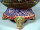 Chinese Pottery Censer Enameled Relif Figural & Flower Decor Ca.  Mid 20th C. Vases photo 6