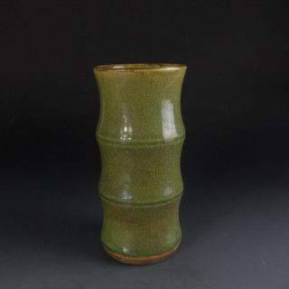 Green Glaze Bamboo Pen Container Jingdezhen Ceramic 14 photo
