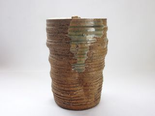 Japanese Old Shigaraki Ware Water Jar Mizusashi; Tasteful Form & Glaze/ 929 photo