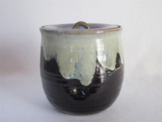 Japanese Vintage Seto Ware Water Jar Mizusashi W/sign; Tasteful Glaze/ 964 photo