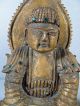 Pair Antique Chinese Carved Wood & Jeweled Buddha Buddha photo 1