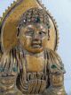 Pair Antique Chinese Carved Wood & Jeweled Buddha Buddha photo 2