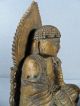 Pair Antique Chinese Carved Wood & Jeweled Buddha Buddha photo 4