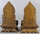 Pair Antique Chinese Carved Wood & Jeweled Buddha Buddha photo 5