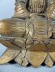Pair Antique Chinese Carved Wood & Jeweled Buddha Buddha photo 8
