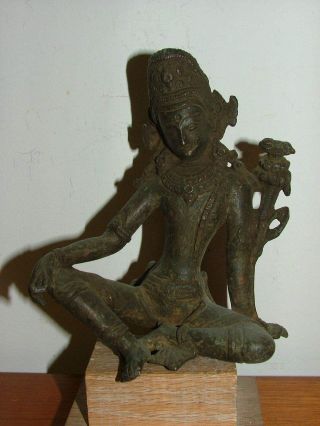 Antique Bronze Figure Of Indra photo