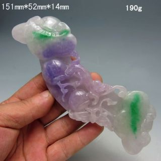 100% Natural Jadeite Jade Hand - Carved Statue - - Lingzhi Nr/xy2012 photo