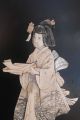Japanese Antique Meiji Carved Cow Bone Panel Shibayama Geisha Girl 19c Other photo 3
