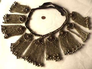 Afghan Ethnic Kuchi Old Silver Necklace photo