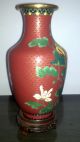 Antique Chinese Cloisonne Vase - Floral Motif With Ruyie Border And Carved Base Vases photo 3