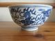 Antique 19thc Chinese Blue & White Kangxi Mark Porcelain Bowl Dragon & Pearl Af Bowls photo 1