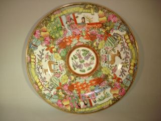 Chinese Antique Canton Famille Handpainted Medallian Porcelain Plate photo