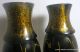 Pair Of 2oth Century Chinese Wooden Lacquer Hand Painted Koi Fish Vases Vases photo 3