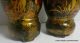 Pair Of 2oth Century Chinese Wooden Lacquer Hand Painted Koi Fish Vases Vases photo 5