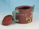 Fine Signed Antique Chinese Yixing Pottery Enameled Teapot 19th C Nr Pots photo 5