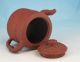 Signed Antique Chinese Yixing Pottery Ying Yang Teapot Reeded Sides 19thc Nr Pots photo 4