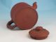 Signed Antique Chinese Yixing Pottery Ying Yang Teapot Reeded Sides 19thc Nr Pots photo 6