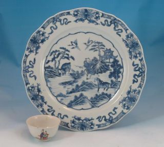 Fine 18th C.  Chinese Qianlong Period Blue & White Charger 11.  2 Inches 28 Cm photo