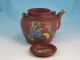 Fine Signed Large Antique Chinese Yixing Pottery Enameled Teapot 19th C Nr Pots photo 5
