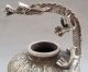 590g Old Chinese Tibetan Silver Dragon Handle Censer Nr Other photo 7