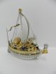 Large Hand Crafted Japanese Sterling Silver Enamel Treasure Ship 259 Gr 9.  1 Oz Asia photo 1