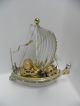 Large Hand Crafted Japanese Sterling Silver Enamel Treasure Ship 259 Gr 9.  1 Oz Asia photo 7