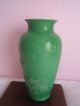 Antique Chinese Asian Signed Green Applied Birds Bamboo Vase As Found Paintings & Scrolls photo 1