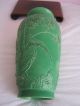 Antique Chinese Asian Signed Green Applied Birds Bamboo Vase As Found Paintings & Scrolls photo 8