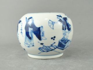 A Rare/fine Chinese 19c Blue&white Figural Water Pot - Guangxu photo