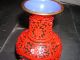 Antique Chinese Red Cinnabar Lacquer Imperial Garden Vase Vases photo 9