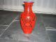 Antique Chinese Red Cinnabar Lacquer Imperial Garden Vase Vases photo 5