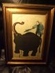 Ex Rare Antique Meiji 1863 Woodblock Signed Yoshitoyo Museum Frame Elephant Coa Prints photo 3