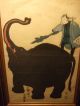 Ex Rare Antique Meiji 1863 Woodblock Signed Yoshitoyo Museum Frame Elephant Coa Prints photo 4