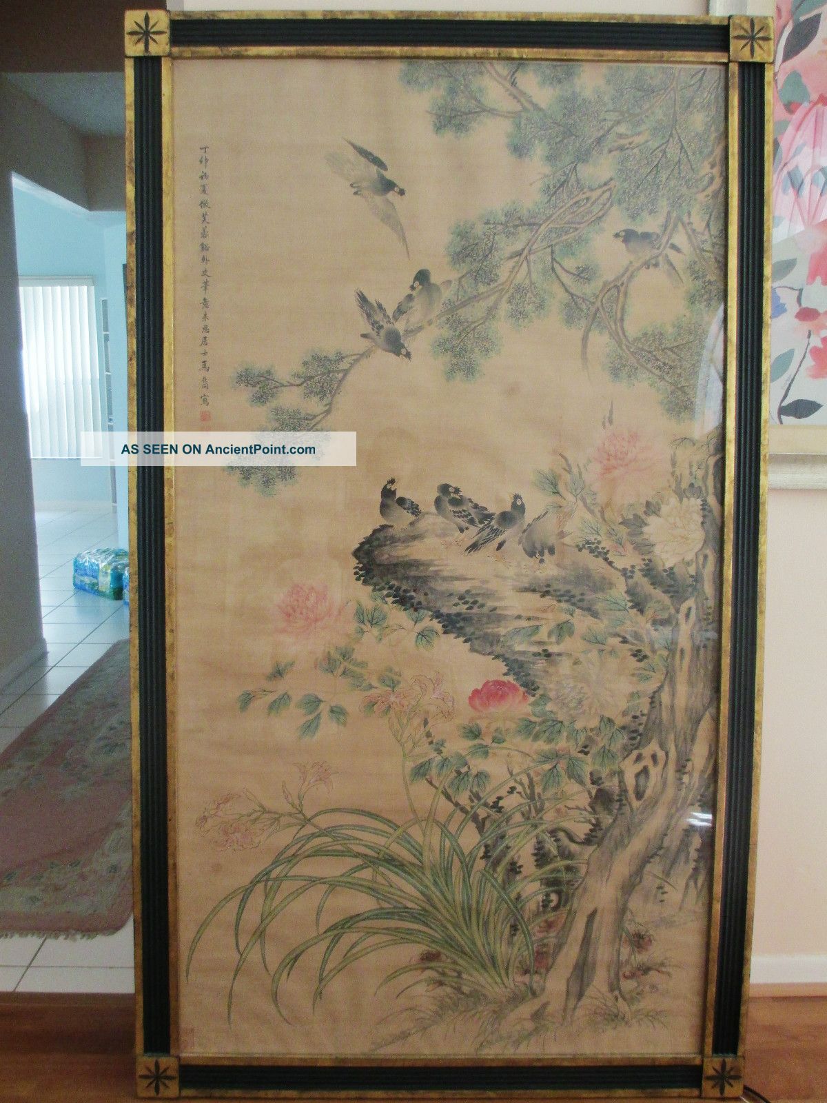 Large & Rare Chinese Antique Painting Signed By Ma Jia Tong ~ Birds & Flowers Paintings & Scrolls photo