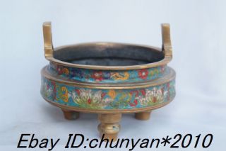 Chinese Cloisonne Incense Burner W Qianlong Mark Nr photo