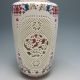 Set 2 Piece Hollowed Chinese Rose Colorful Porcelain Big Vase W Qianlong Mark Vases photo 4