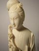 Large Antique Chinese Carved Ox Bone Empress Figurine Men, Women & Children photo 10