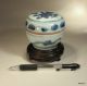 Antique Chinese Ming Dynasty Box & Cover Blue & White 1368 - 1644 Boxes photo 10