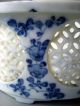 Japan Japanese Blue & White Round Reticulated Arita Cachepot Ca.  19th Century Other photo 3