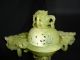 Chinese Jade Censer Ring Dragon Handle Reticulated Incense Burners photo 8