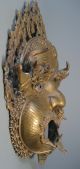 Fine Sino Tibet Tibetan Brass Fierce Deity Mask W/ Inlaid Eyes Ca.  Early 20th C. Tibet photo 9