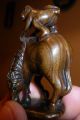 Fine Dark Wood Netsuke Monkey On Horse Intricately Carved Rare Signed C20th Netsuke photo 2