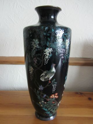 Fine Quality Antique 19th Century Japanese Meiji Cloisonne Vase C1890 (restored) photo