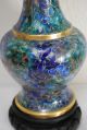 Vintage Chinese Kuo ' S Cloisonne Vase With Wood Base 9 