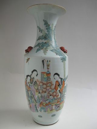 Huge Antique Chinese Porcelain Light Canton Vase Republic Period photo